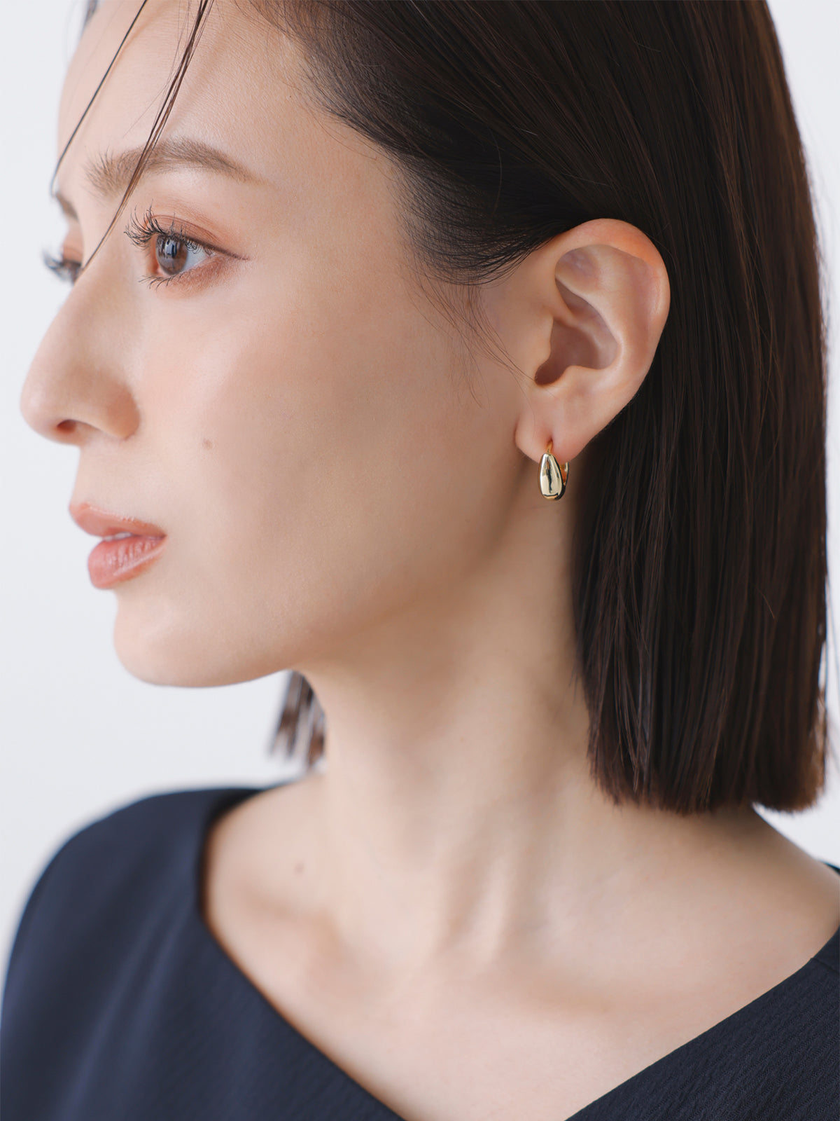 スクエアフープピアス