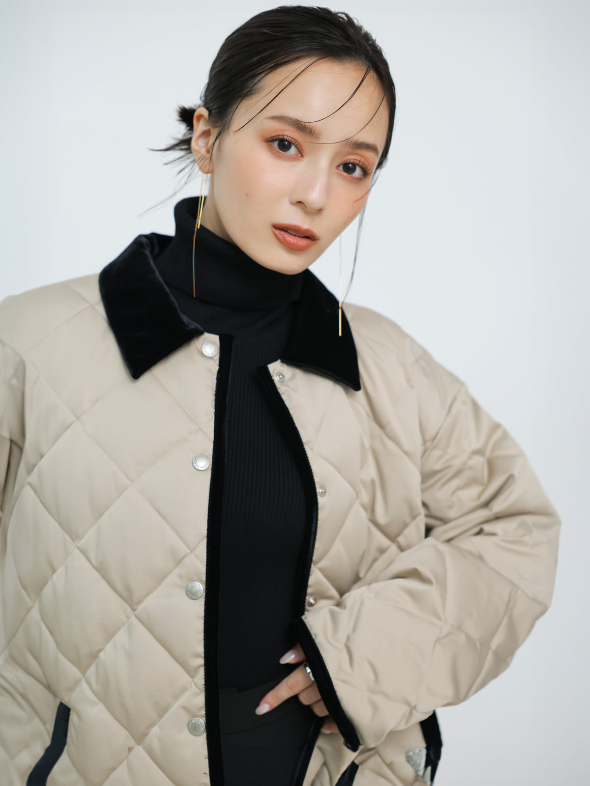 【TAION】テントシルエットキルティングコート
