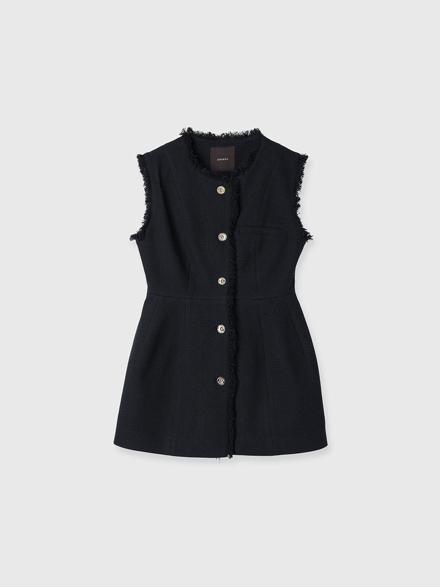 ツイードフォルムジレトップス