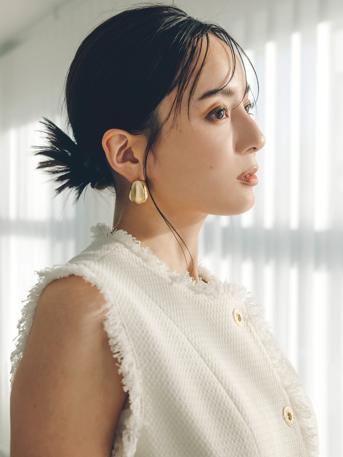 ツイードフォルムジレトップス