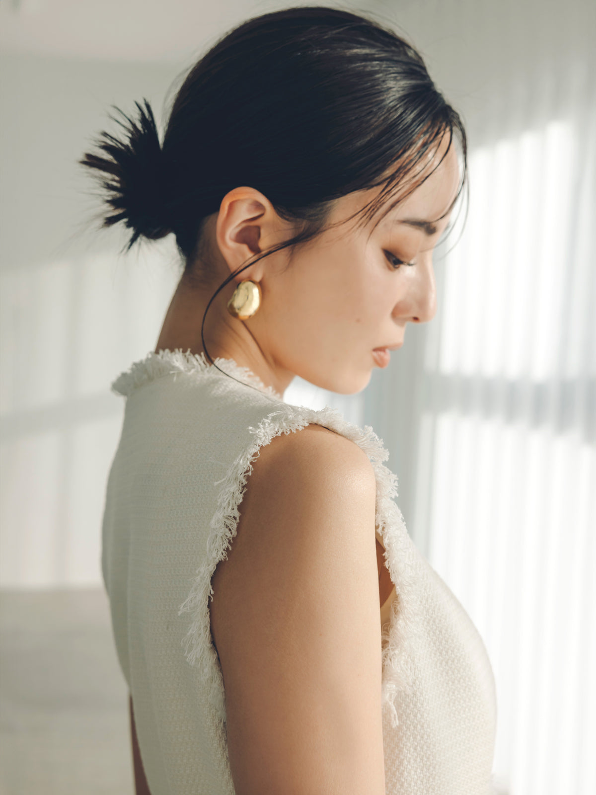 ツイードフォルムジレトップス