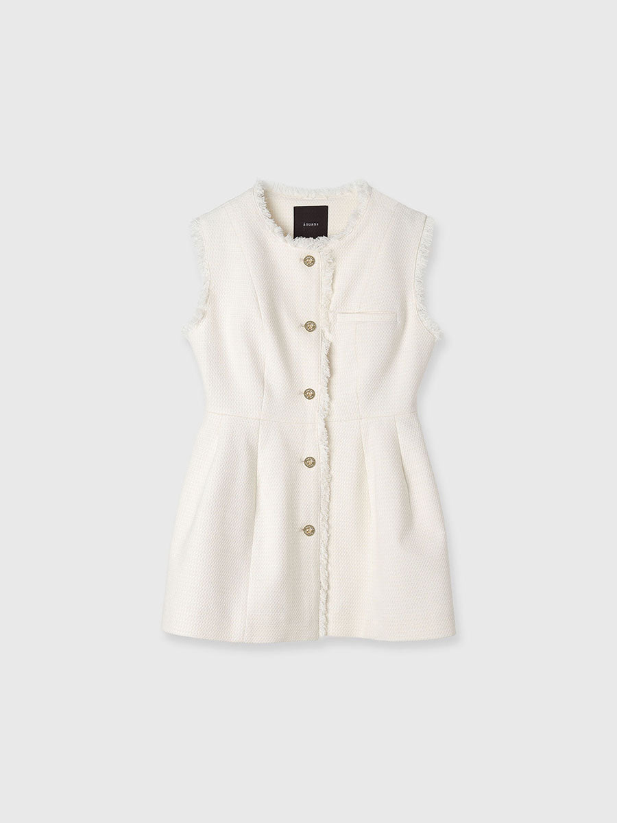 ツイードフォルムジレトップス