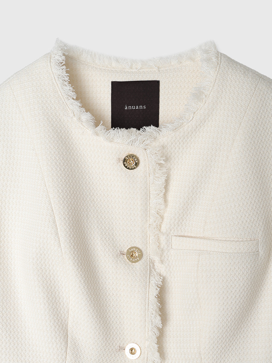 ツイードフォルムジレトップス