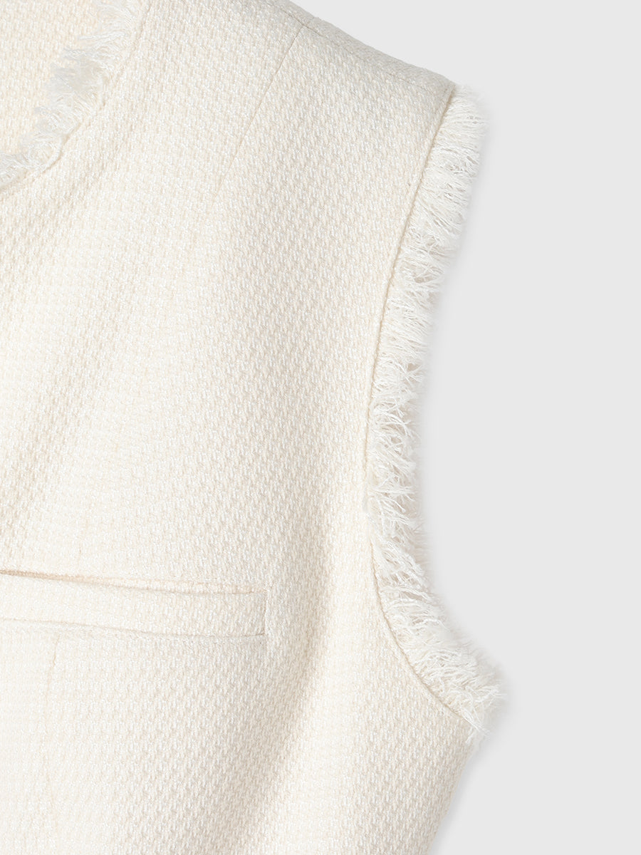 ツイードフォルムジレトップス