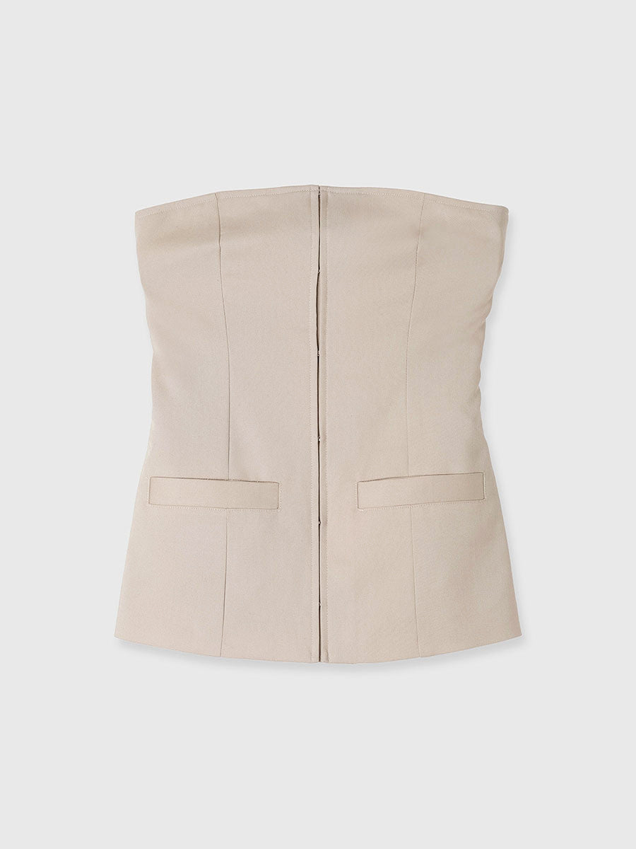 彈性羊毛前扣胸衣