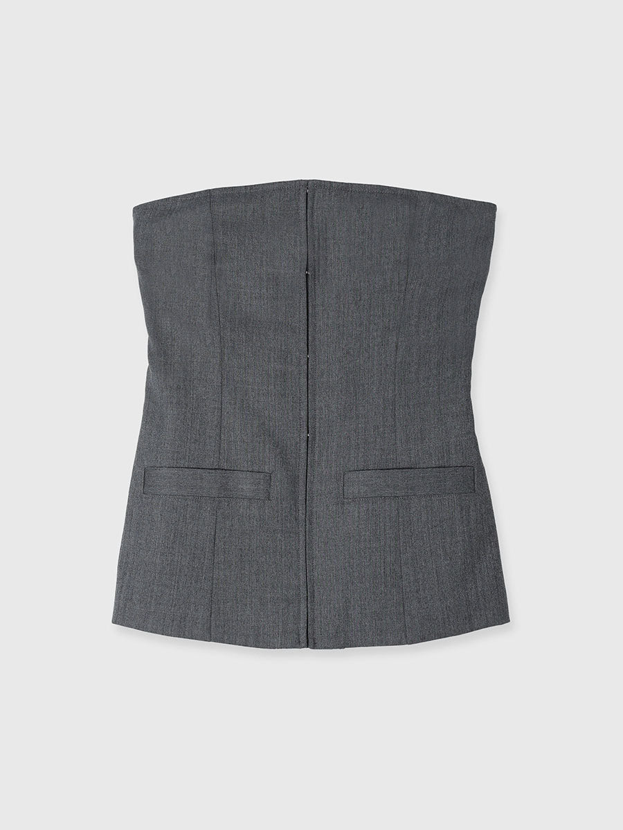 彈性羊毛前扣胸衣