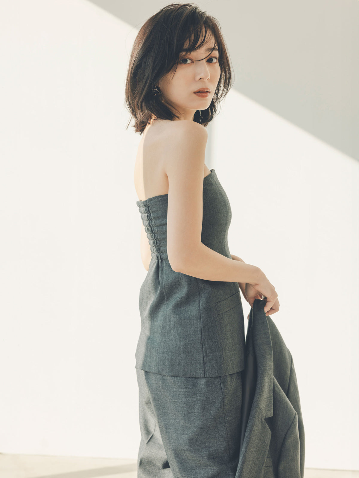 彈性羊毛前扣胸衣