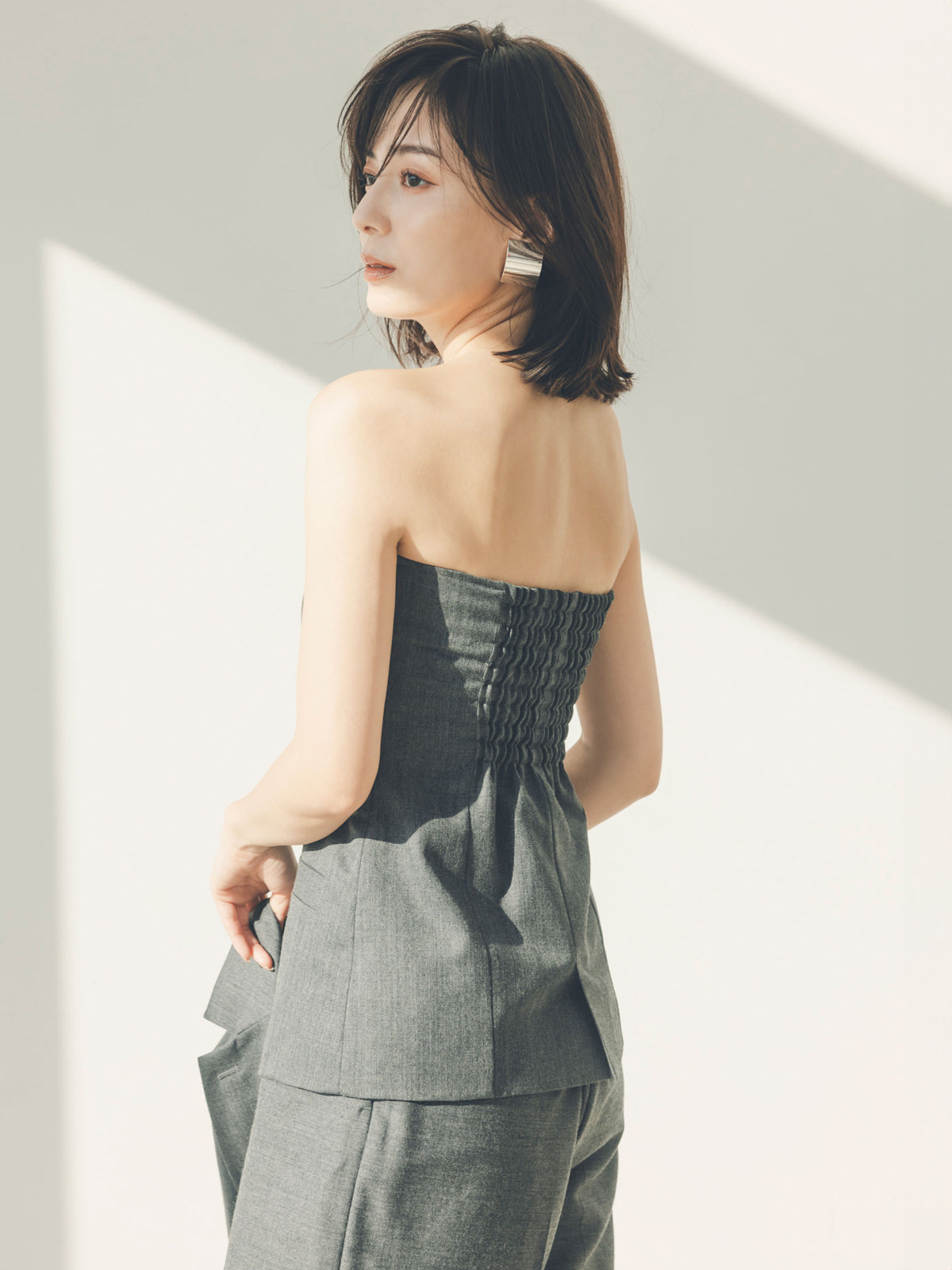 彈性羊毛前扣胸衣