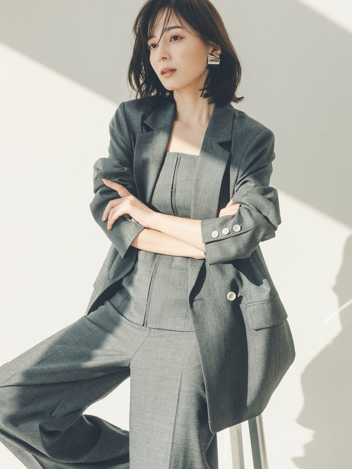 彈性羊毛前扣胸衣