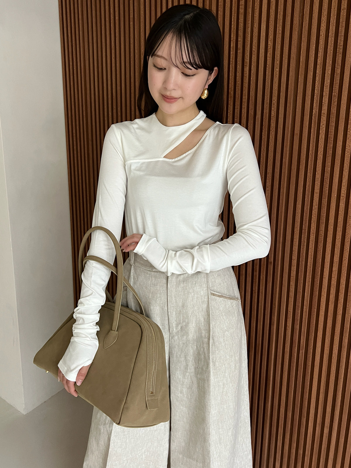 リネンセミワイドパンツ