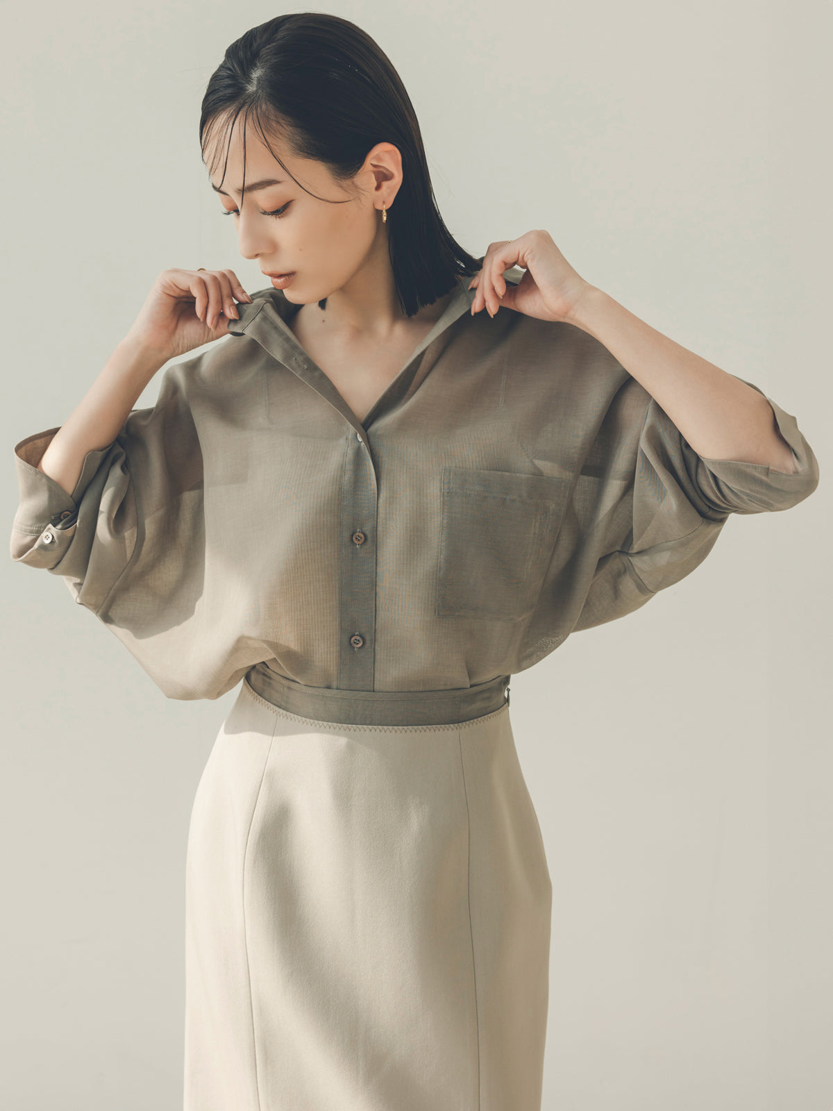 シアーレイヤードタイトスカート