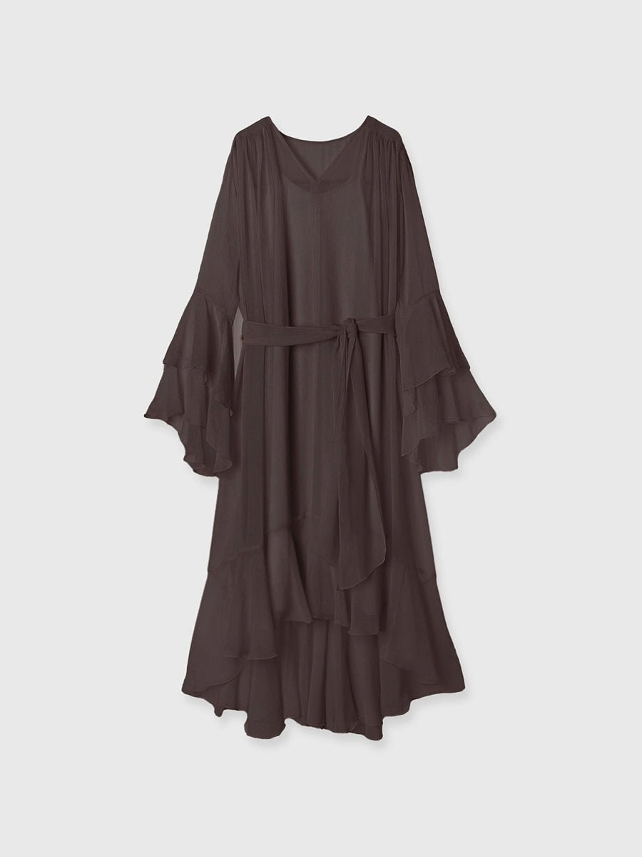シフォンラッフルワンピース