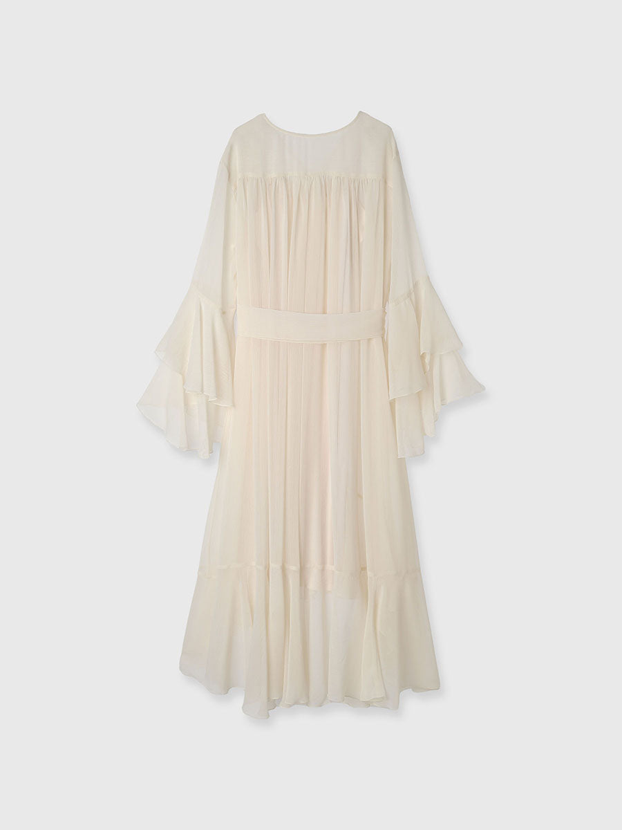 シフォンラッフルワンピース