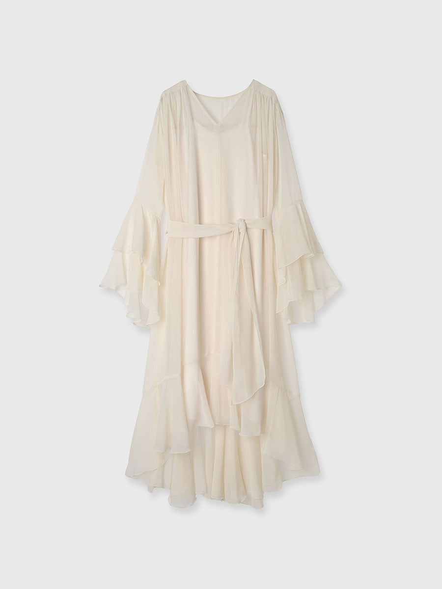 シフォンラッフルワンピース