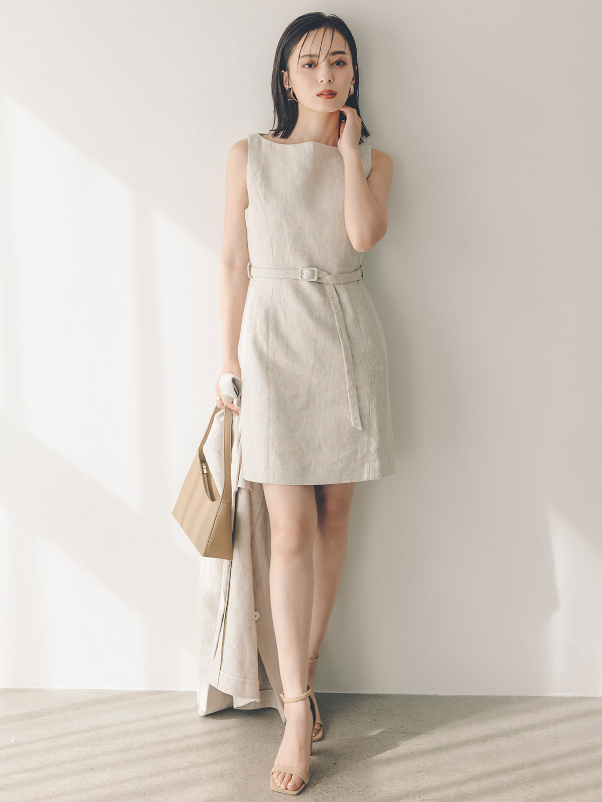 knee length dresses for ladies Linen Box Mini Dress
