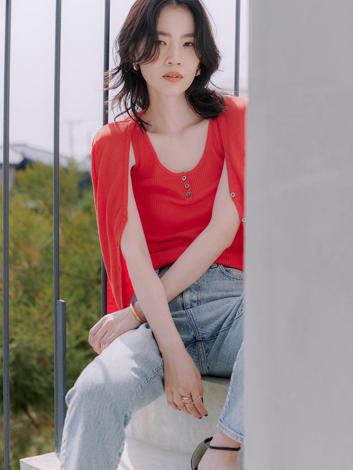 Italy Linenベーシックニットカーディガン