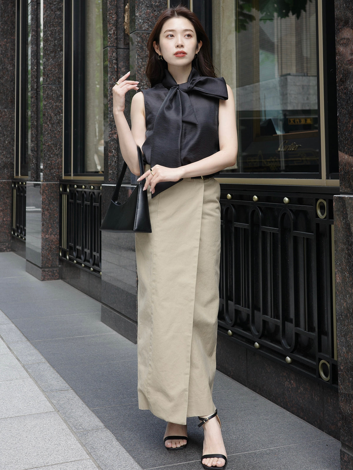 Belted Chino Tight Skirt
