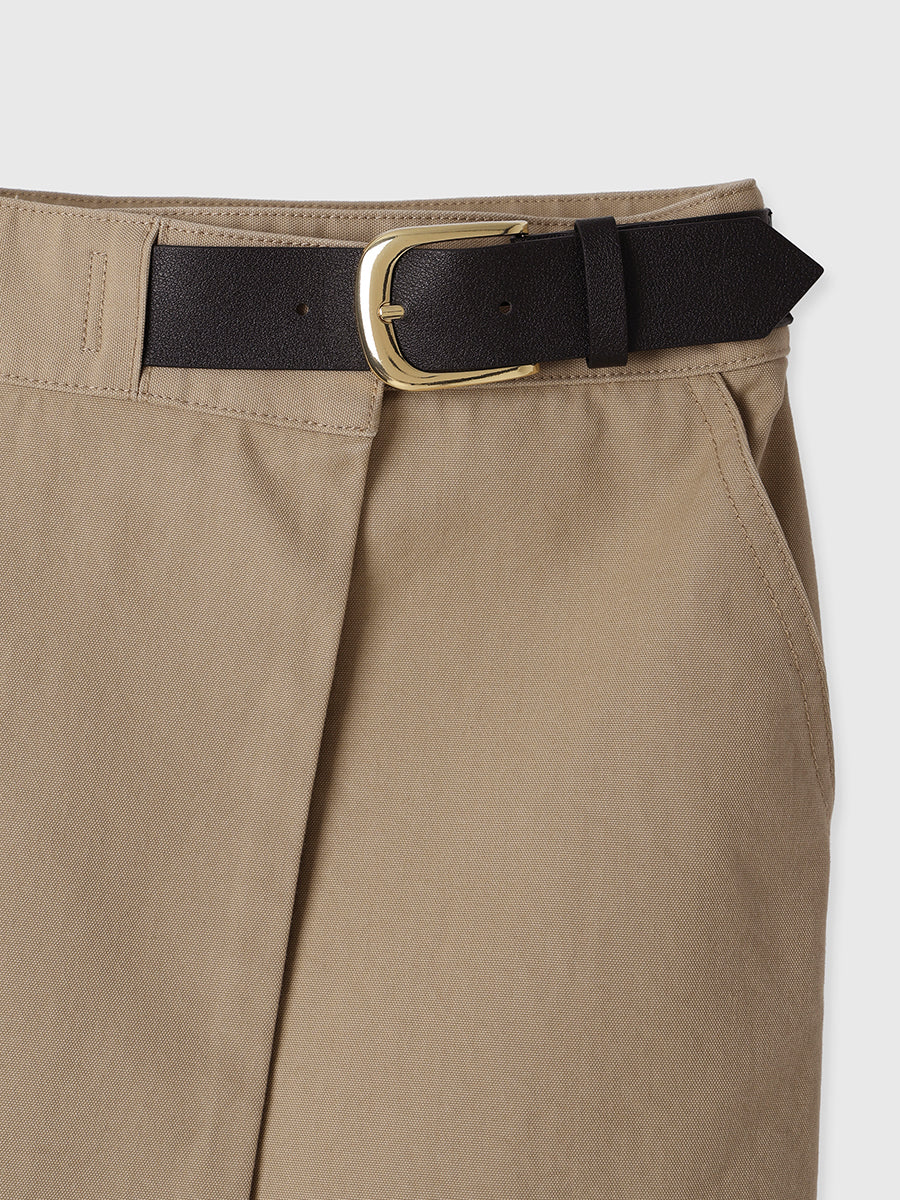 Belted Chino Tight Skirt