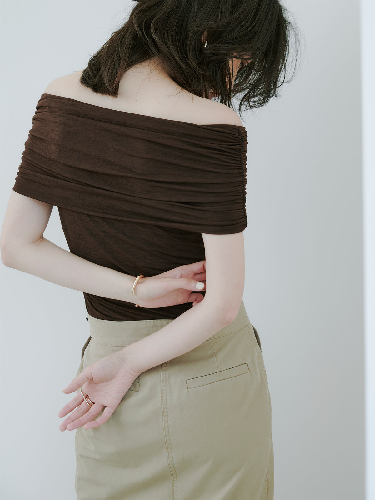 Belted Chino Tight Skirt