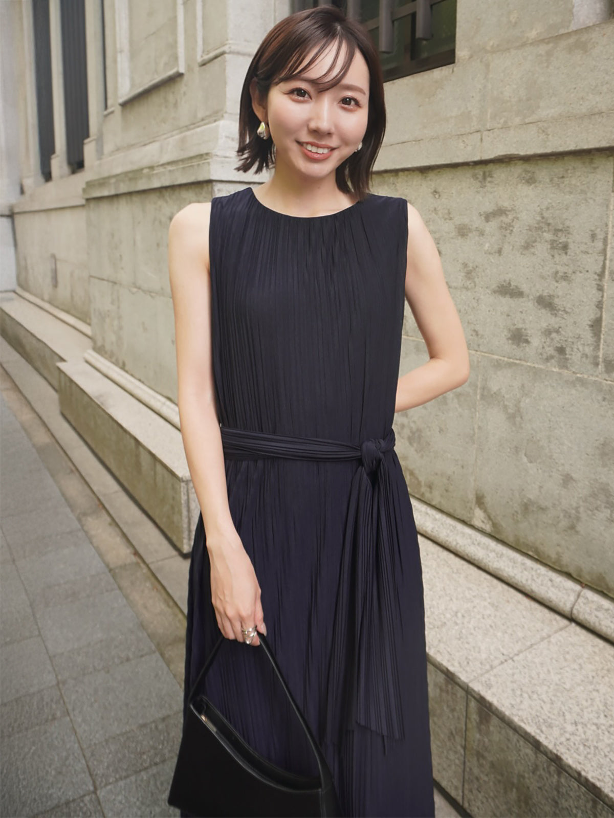 ランダムプリーツシアーロングワンピース