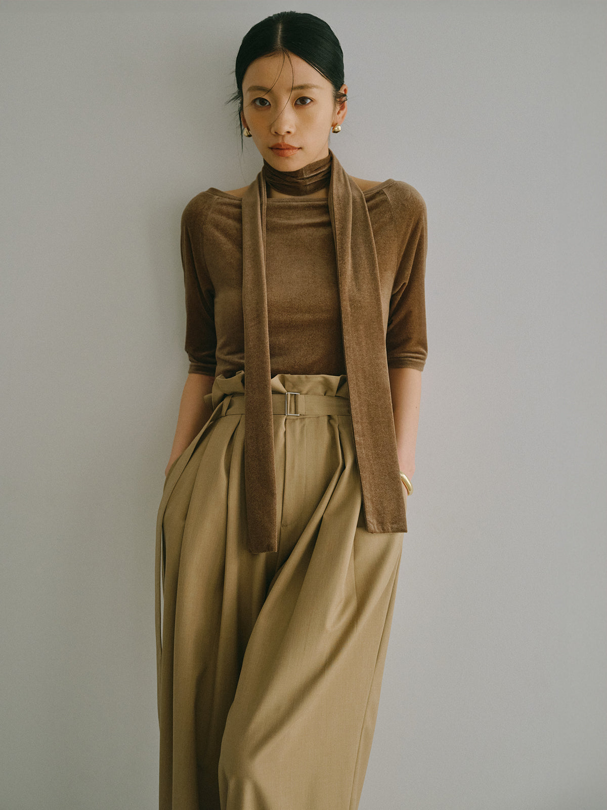 シアーベロアタイトップス