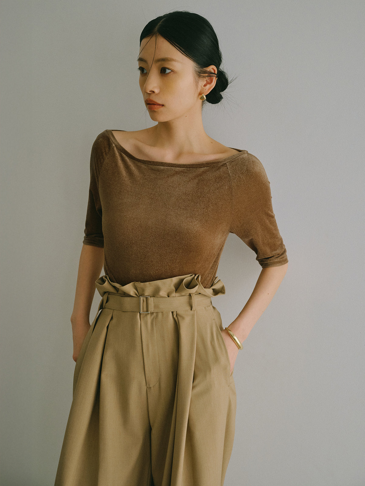 シアーベロアタイトップス