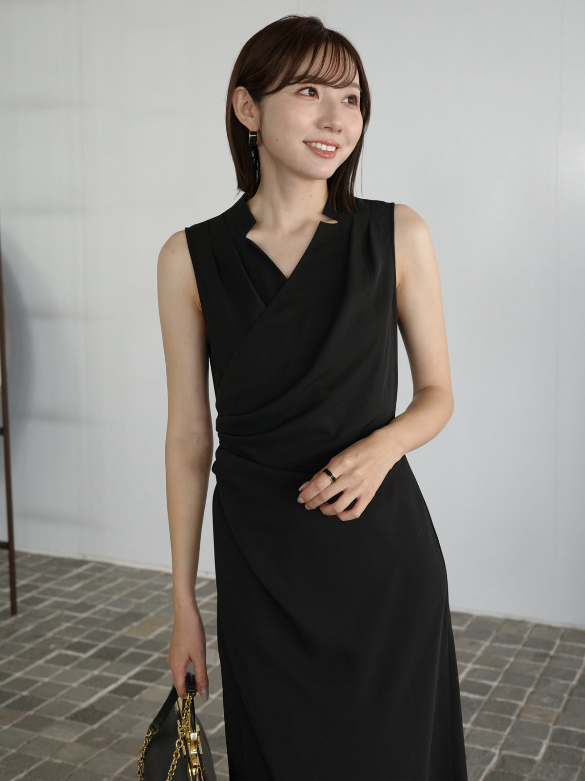 ライトダブルサテンカシュクールワンピース