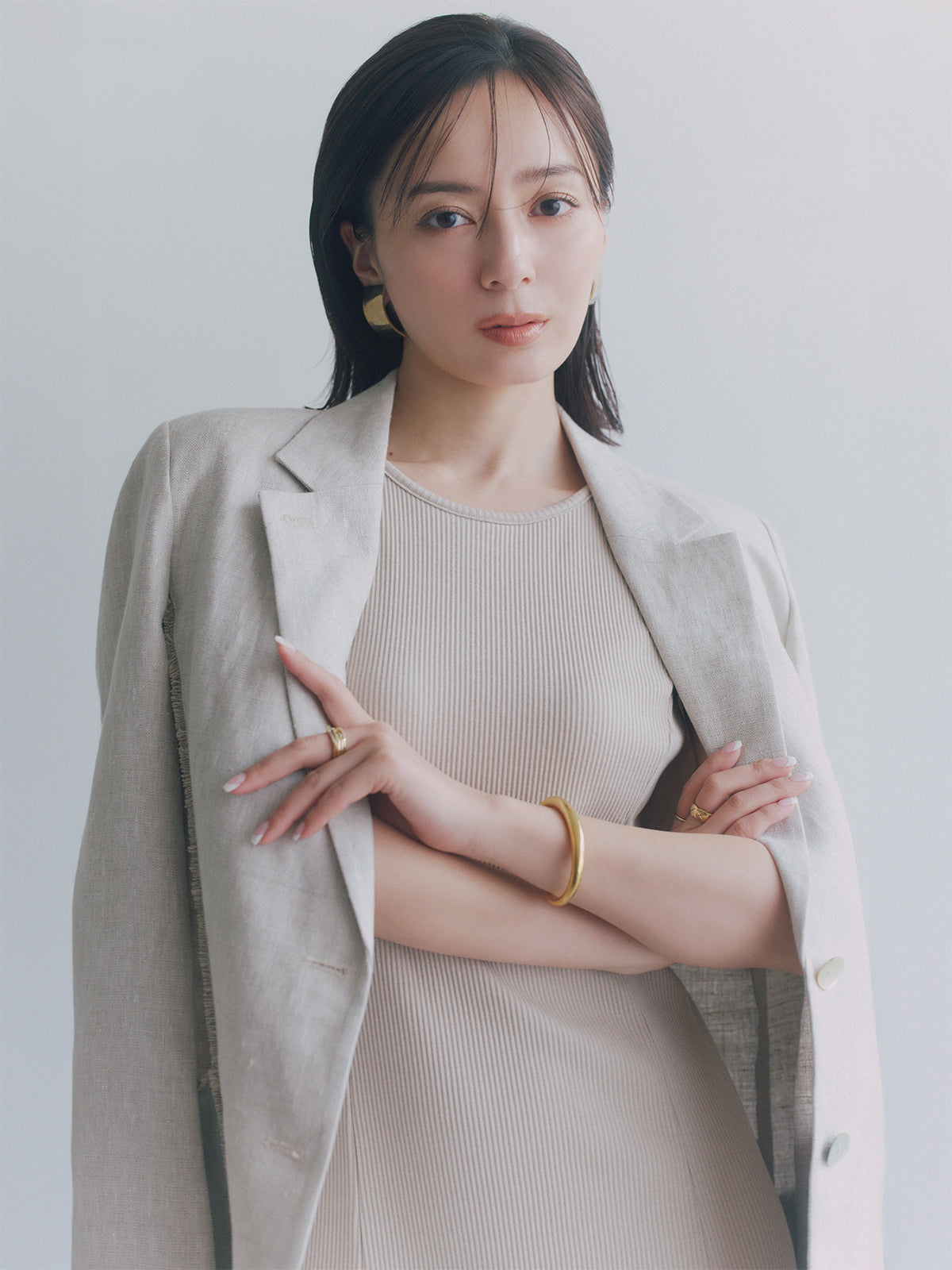 【OUR WACOAL×anuans】컵 인 머메이드 리브 컷 원피스