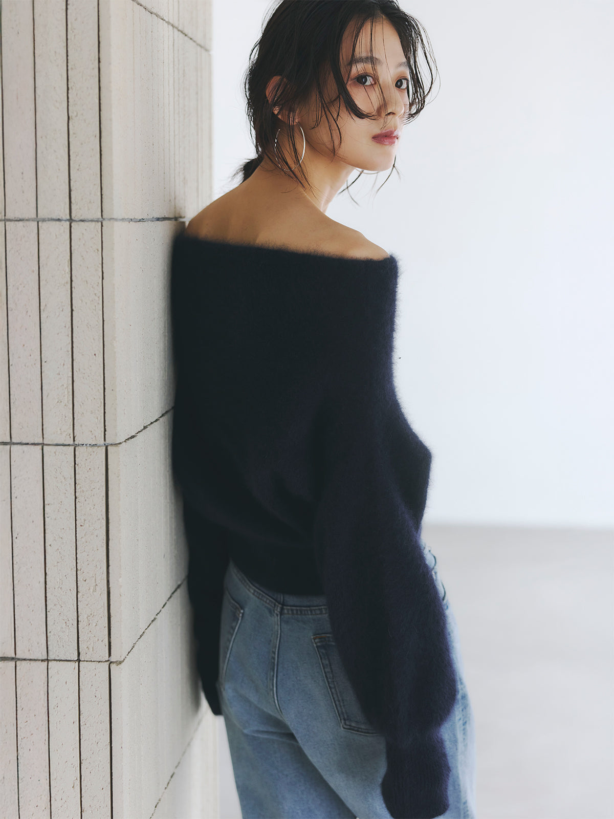 ラクーンフォックスオフショルニットプルオーバー