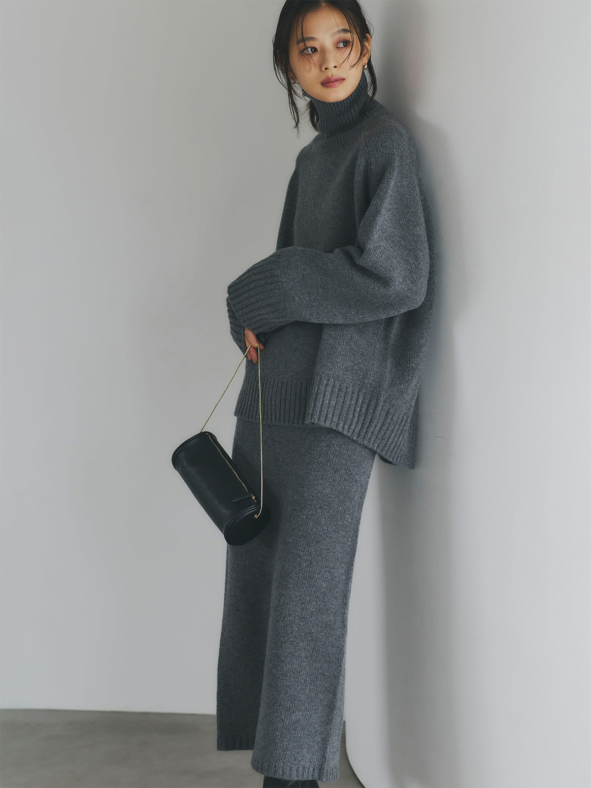 HAMILTONウールカシミヤタートルネックプルオーバー