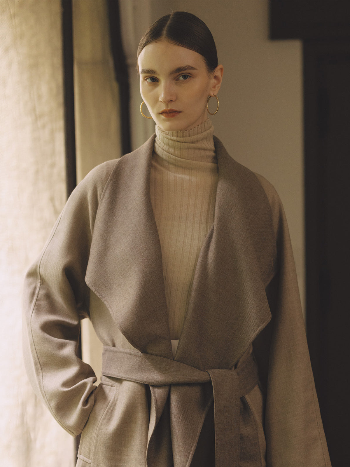 カシミヤ100シアータートルネックプルオーバー