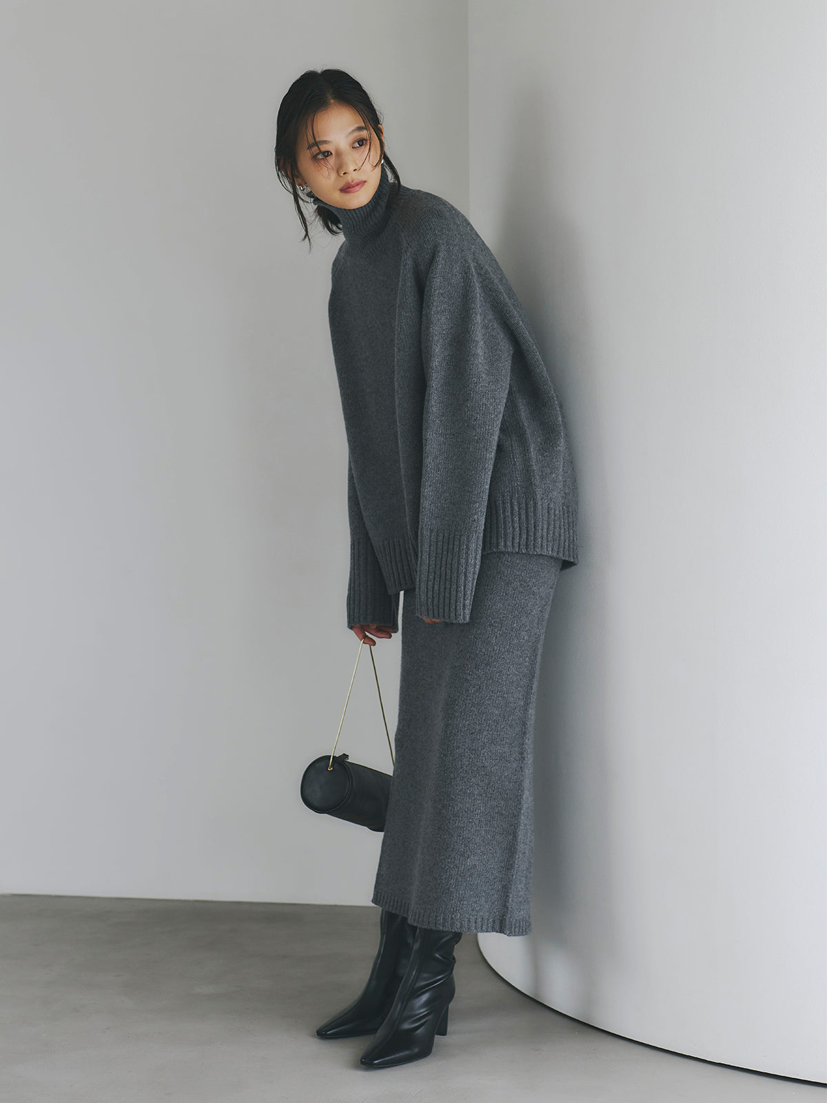 HAMILTON 울 캐시미어 터틀넥 풀오버