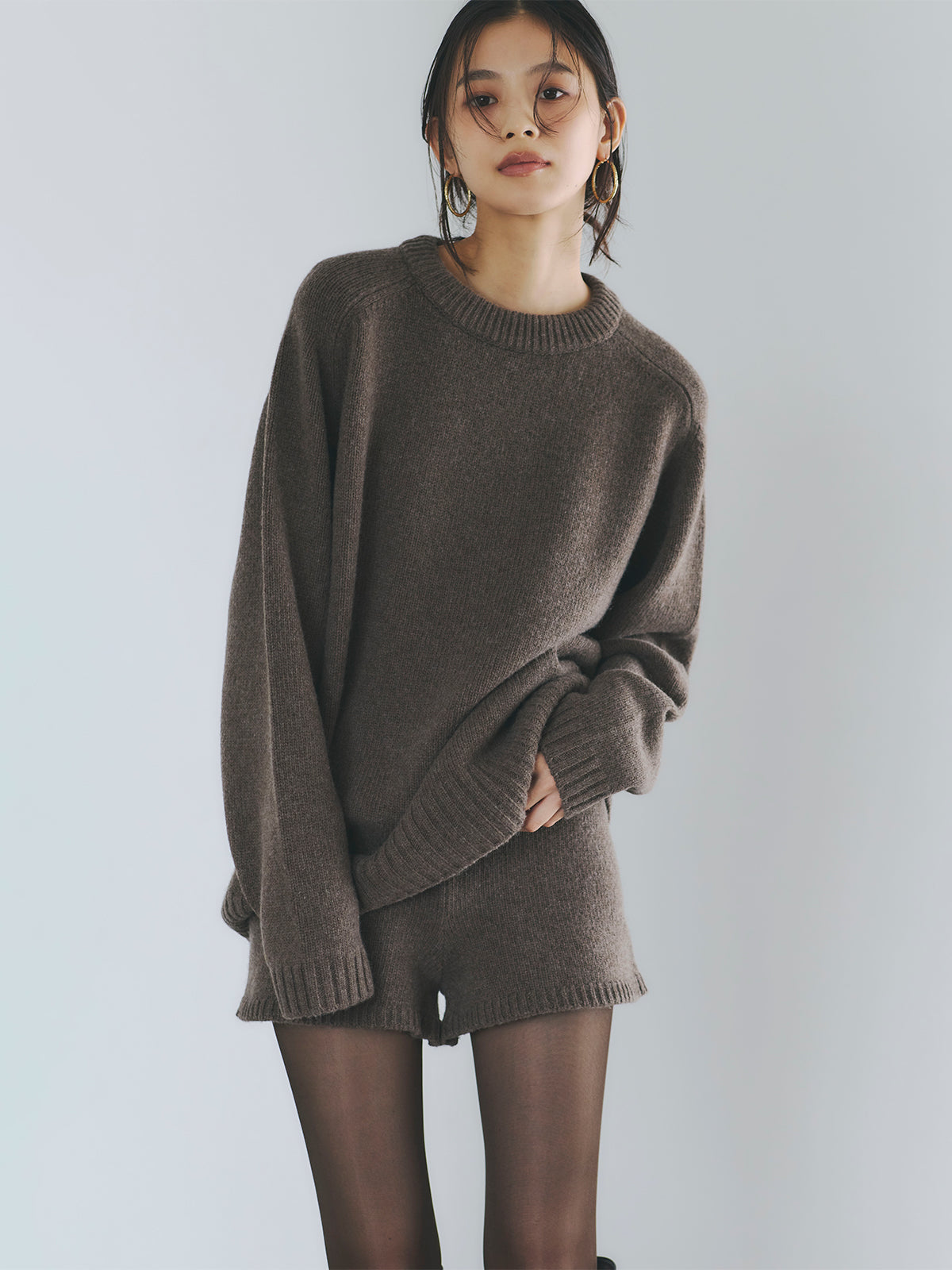 HAMILTON 울 캐시미어 크루넥 풀오버