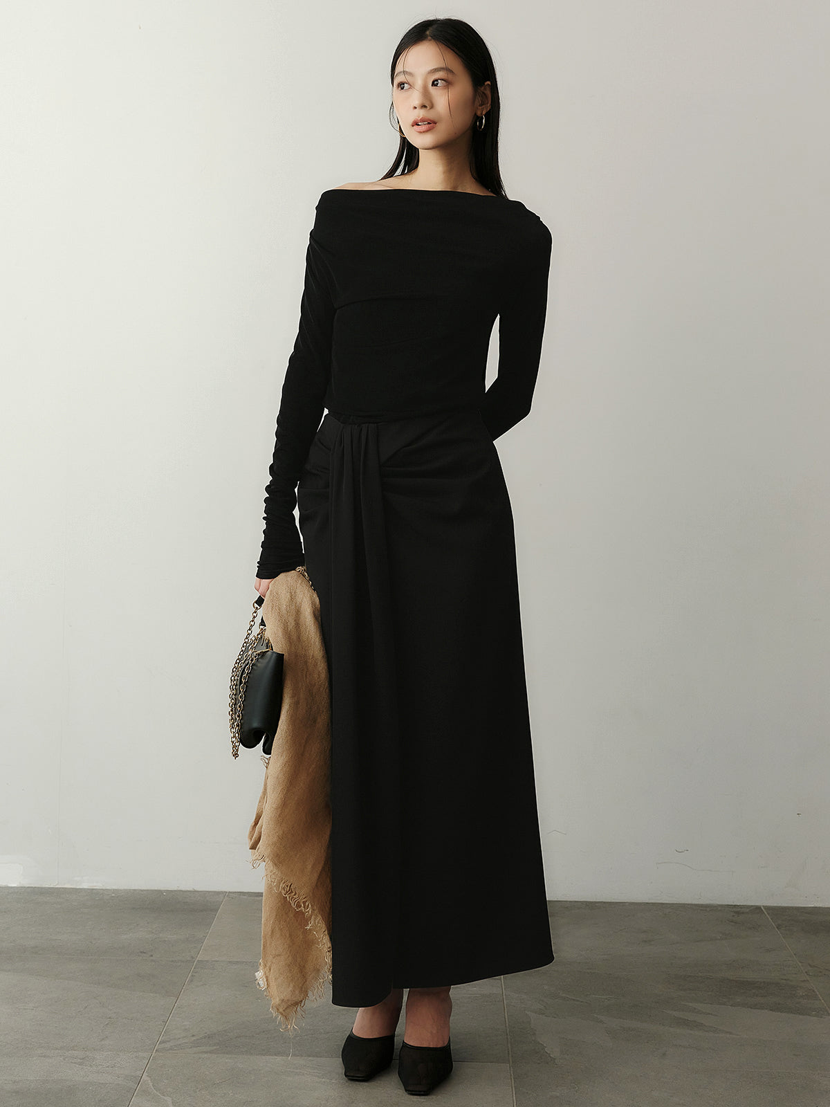 ドレープディティールスカート