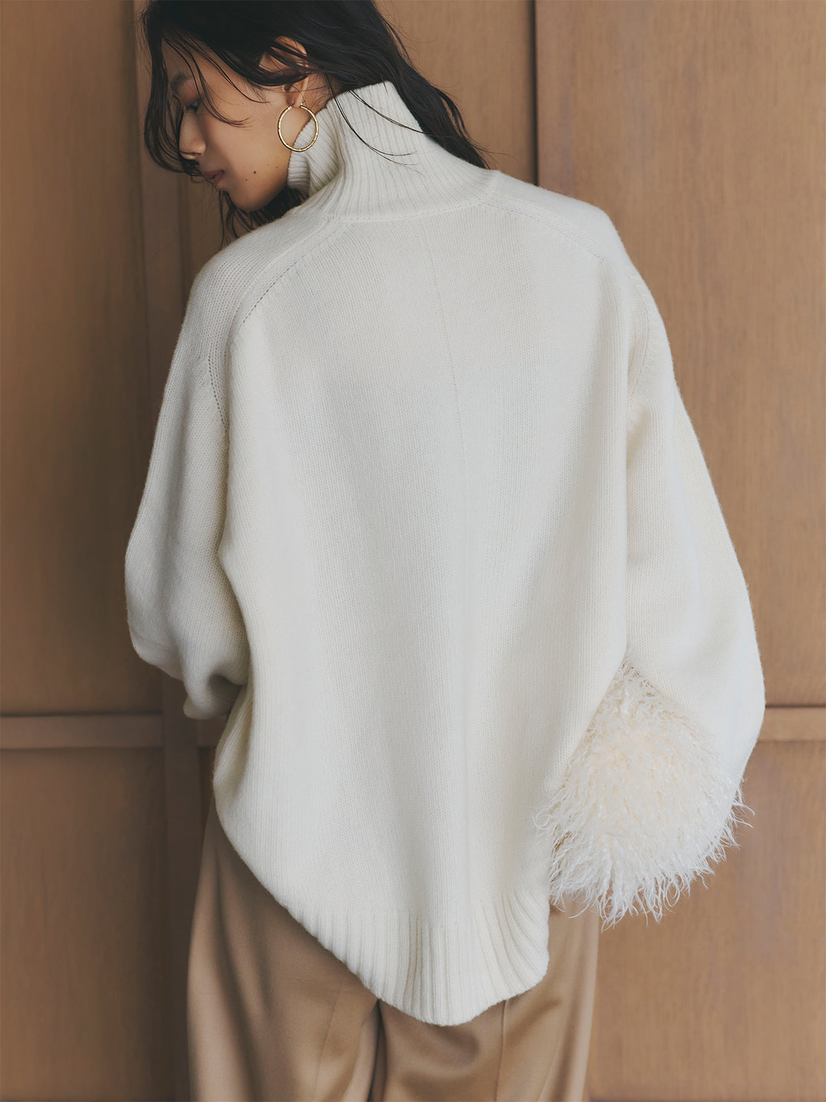 HAMILTONウールカシミヤタートルネックプルオーバー