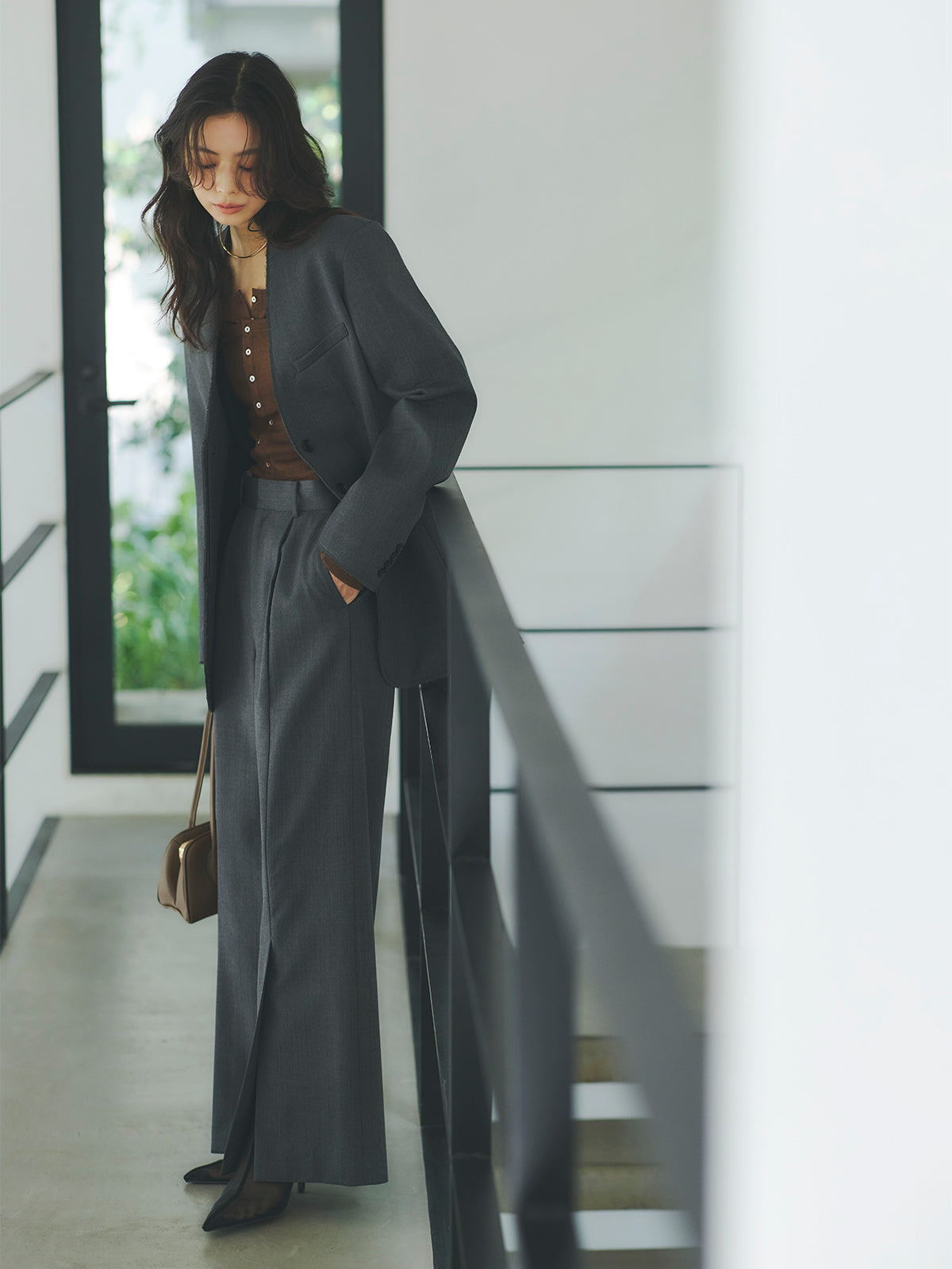 シアーウールレイヤリングトップス