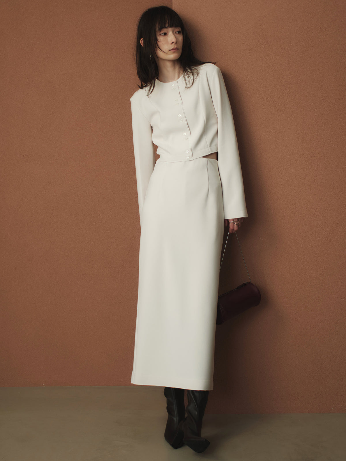 カットジョーゼットタイトスカート