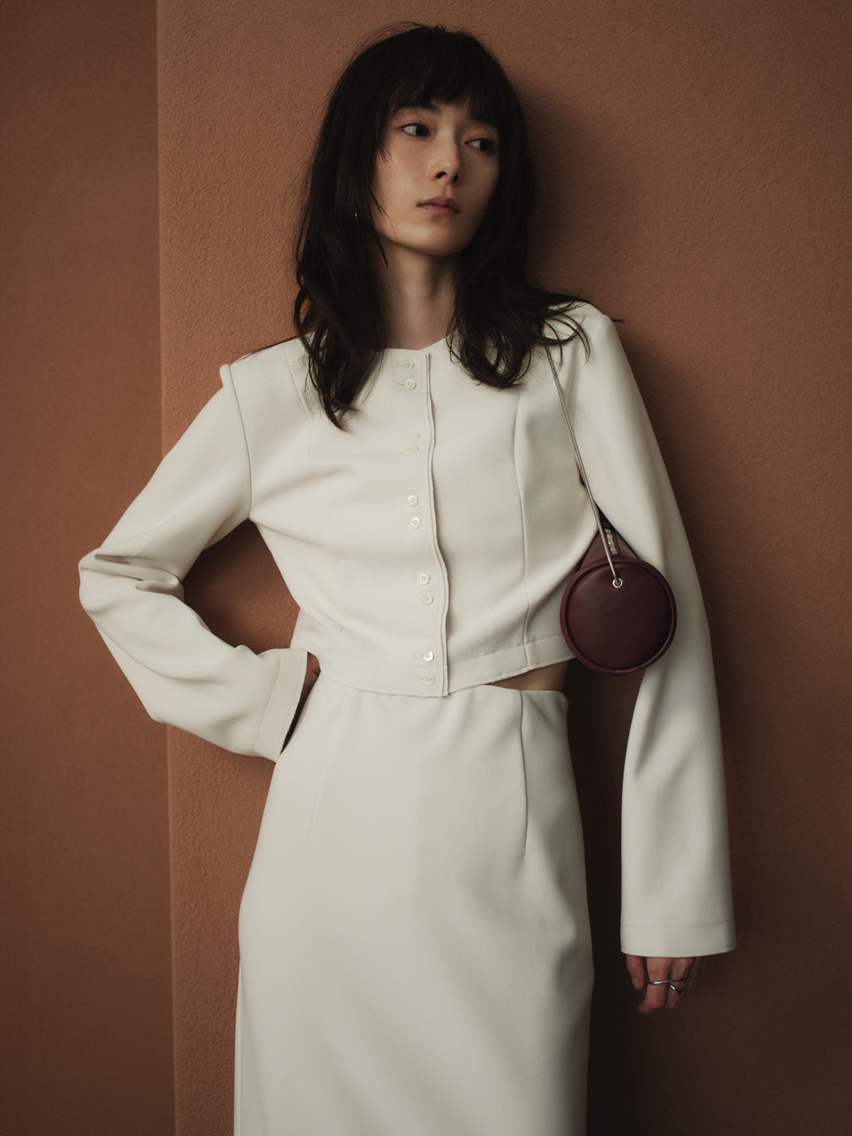 カットジョーゼットタイトスカート