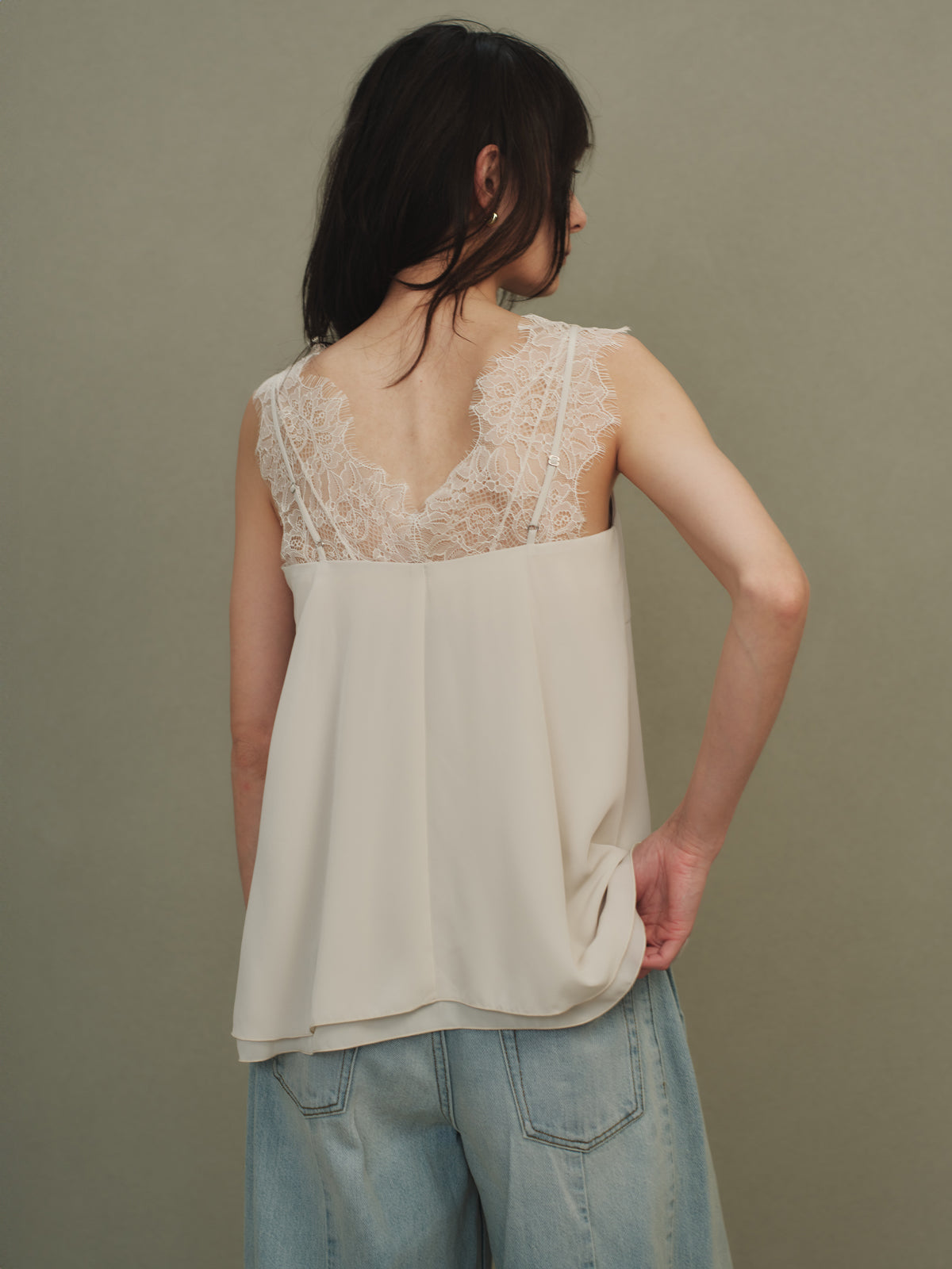 レーストリムカップインキャミソール