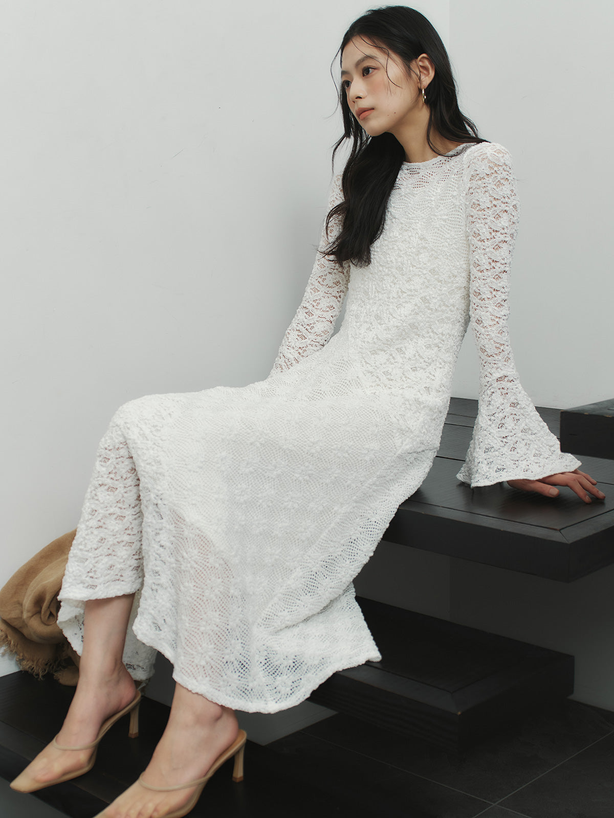 シュリンクレースパネルワンピース