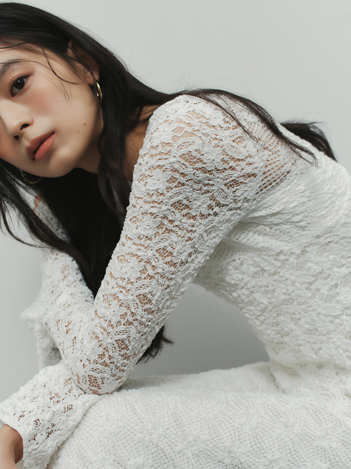 シュリンクレースパネルワンピース