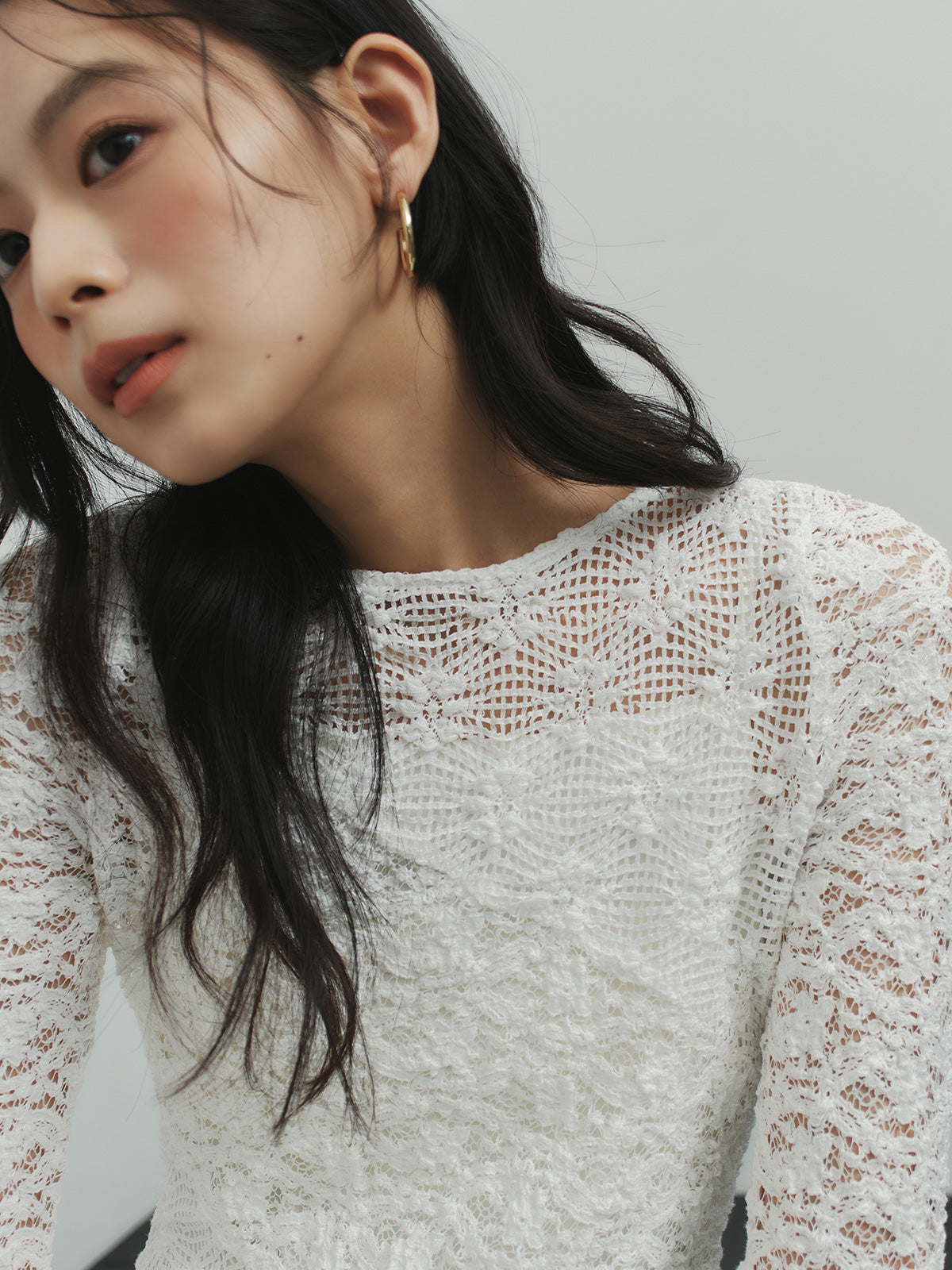 シュリンクレースパネルワンピース