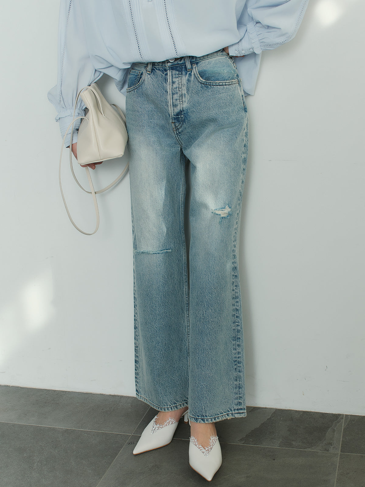 ダメージワイドデニム