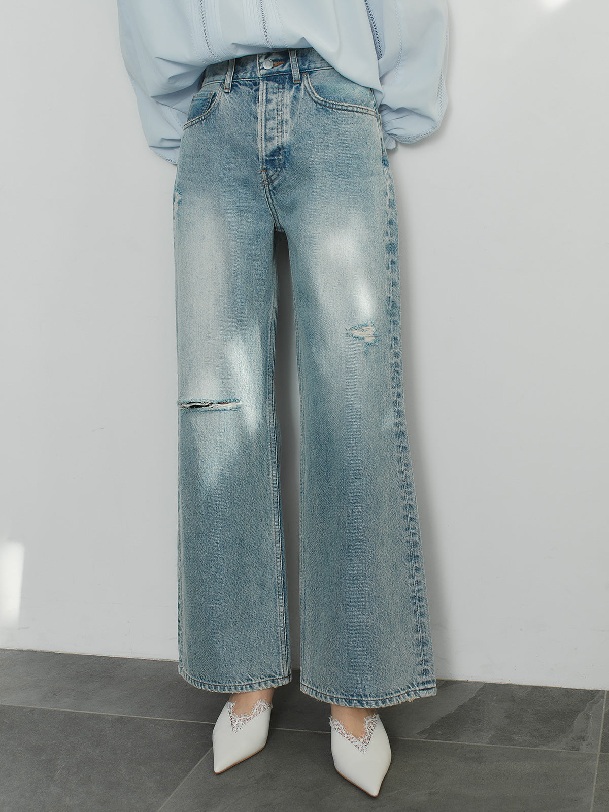 レーストリムパンプス