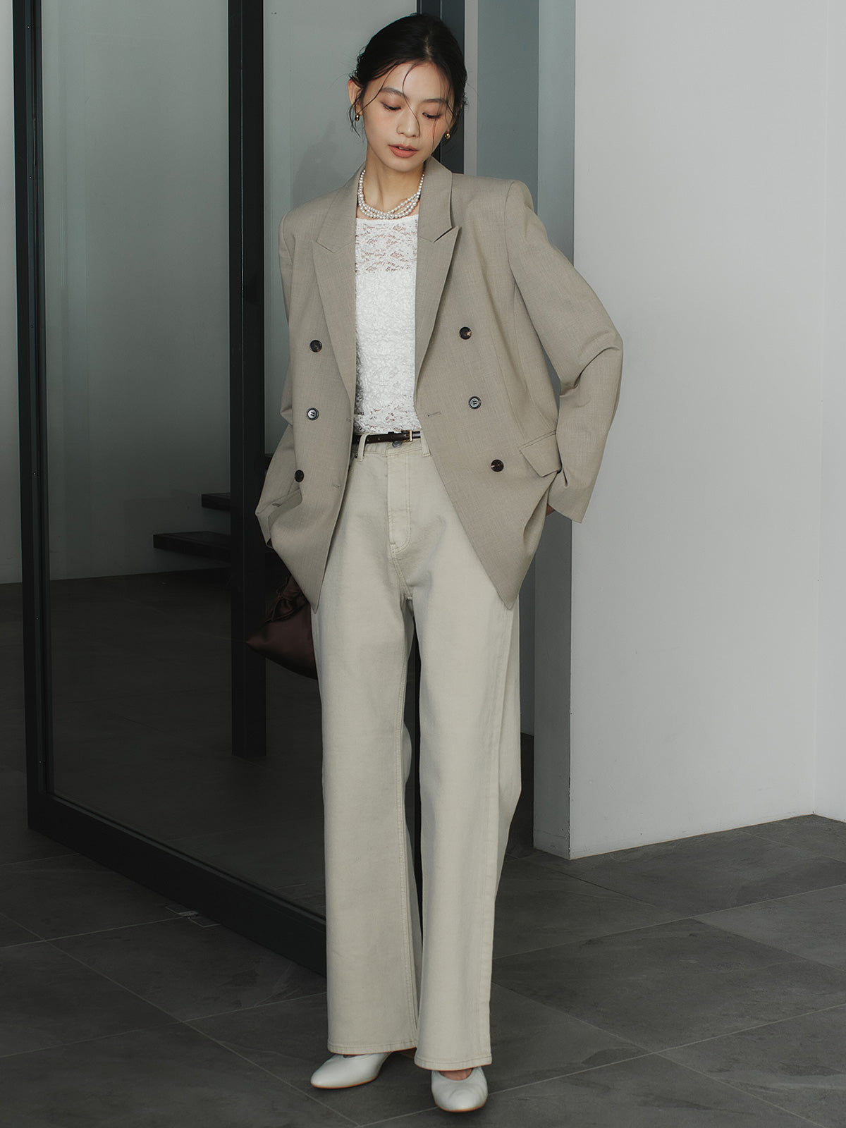 シュリンクレースボートネックプルオーバー