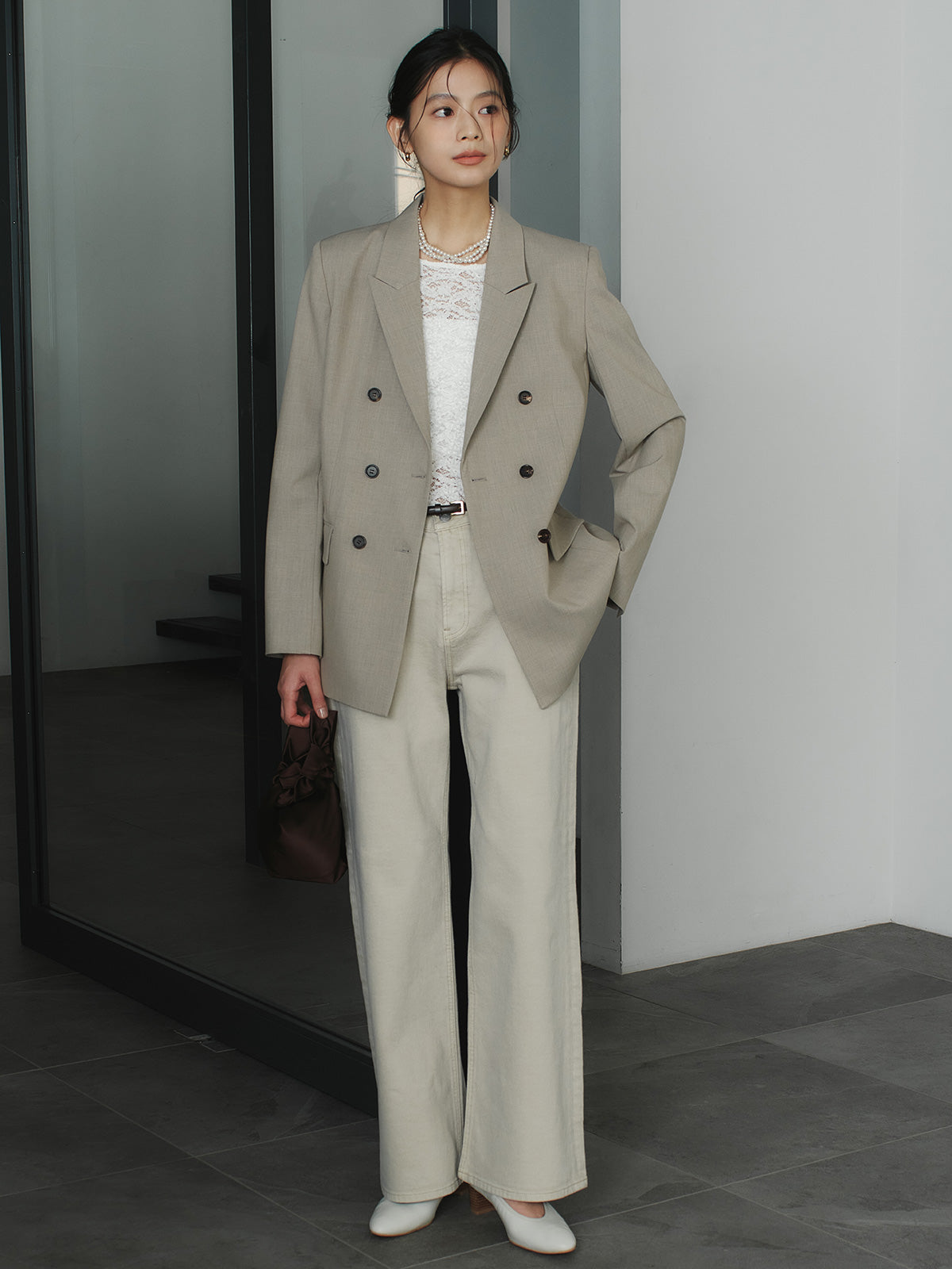 シュリンクレースボートネックプルオーバー