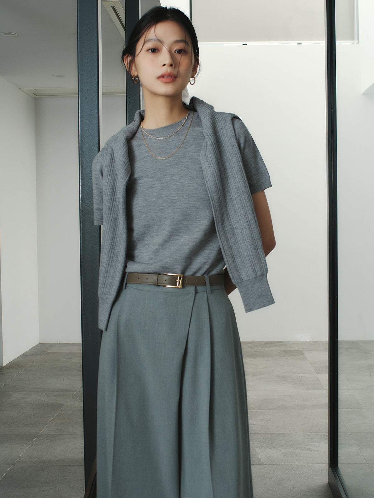 ハーフスリーブニットプルオーバー