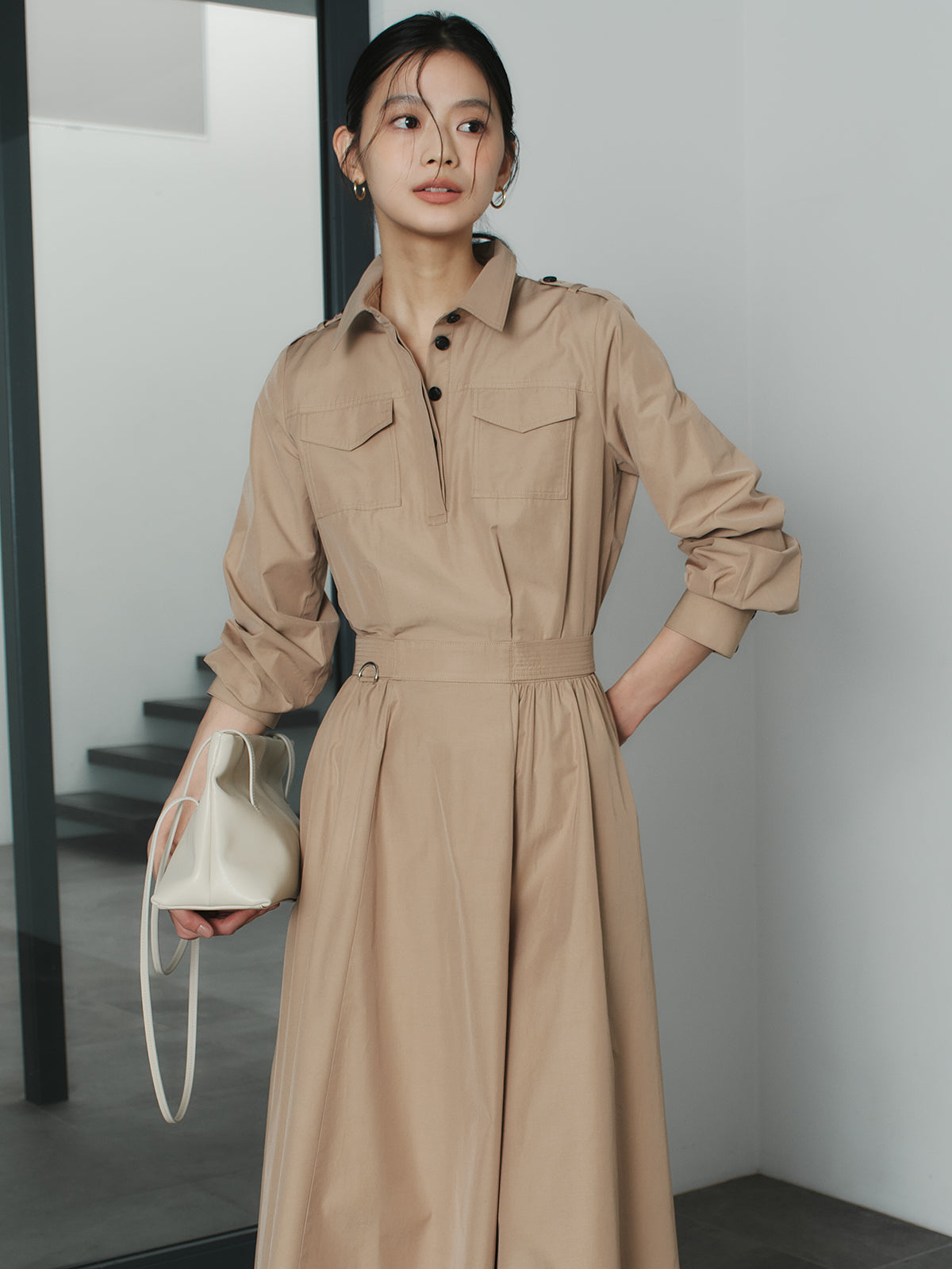 トレンチライクフレアワンピース