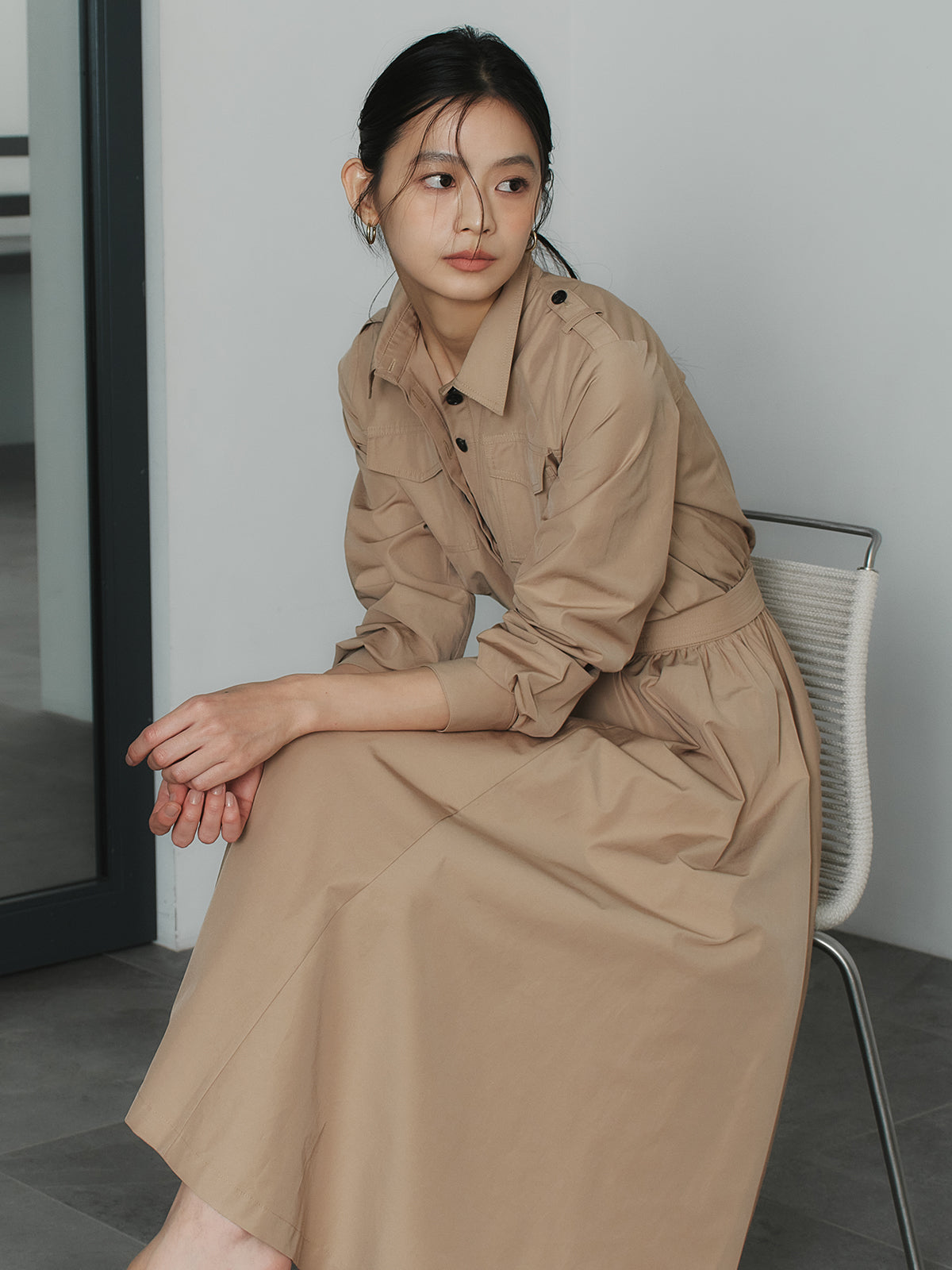 トレンチライクフレアワンピース