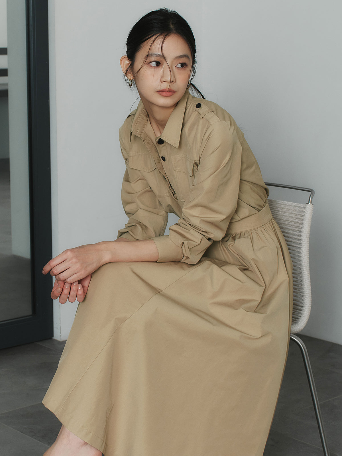 トレンチライクフレアワンピース